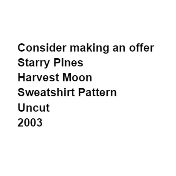 Starry Pines Pattern Harvest Moon Sweatshirt Uncut Vintage Patchwork Folkart - Picture 3 of 5